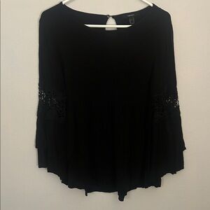 Forever 21 Black Lace Accent Blouse